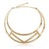 Geometric Metal Choker Necklace With Electroplated Surface Fashion Accessories