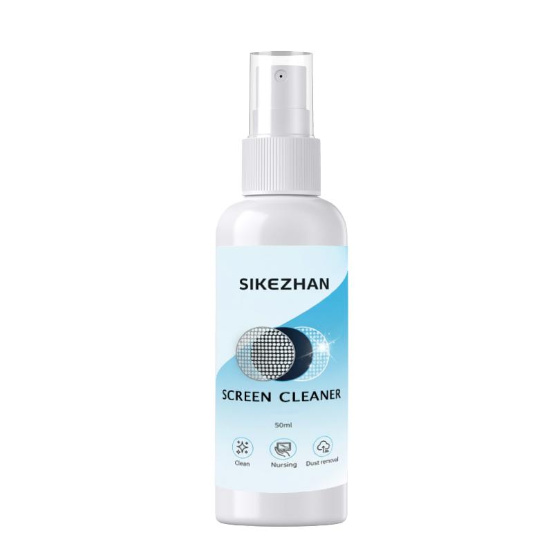 Conjunto Spray Limpador de Tela + Pano de Polimento 50ml, Sem Marcas para Telefone/Tablet/Laptop/Monitor, Remove Impressões Digitais, Óleo e Pó