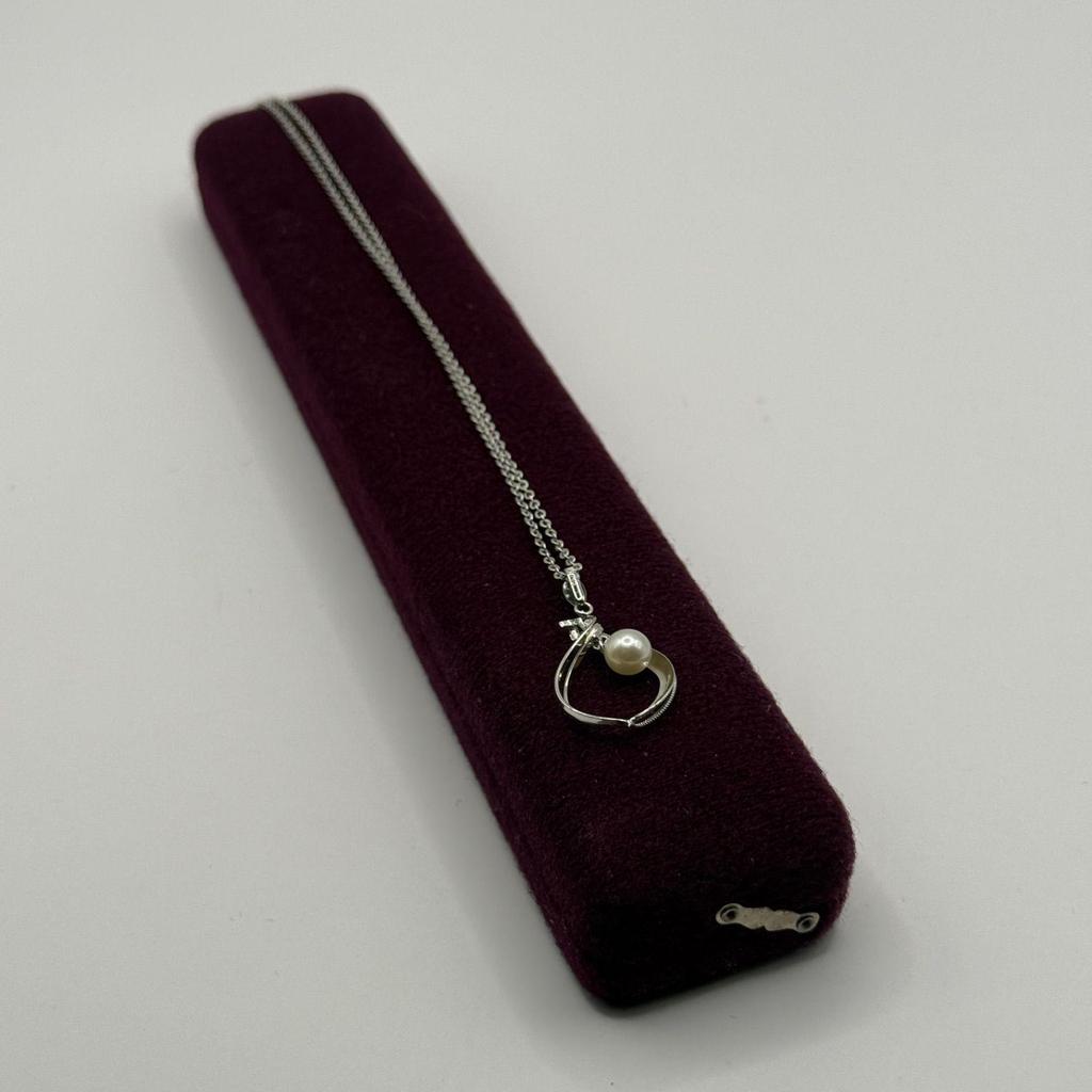 Used TASAKI SHINJU Freshwater Pearl 6mm Bead Design Necklace Pendant Silver SILVER Gem Jewelry Accessories Wedding Party Formal [Used]