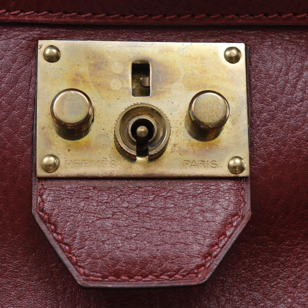 HERMES Plume45 Boston bag Bordeaux Ardenne Women Used