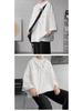 Men's Coffee Brown Hooded Polo T-Shirt, Three-Quarter Sleeve, American Campus Style, Summer Trendy Brand Design