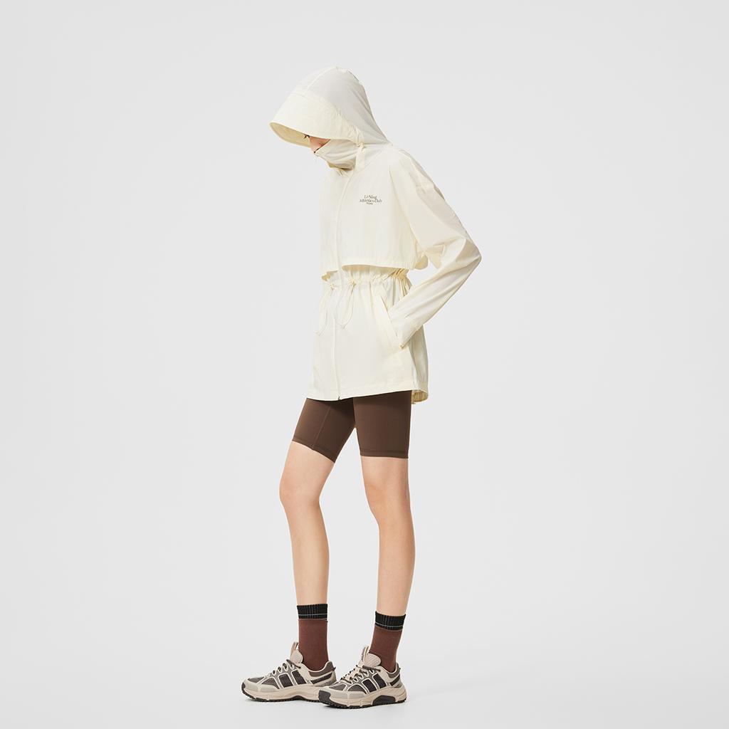 Li Ning Ice Smooth Lightweight Quick-Dry Breathable Soft Shell Cool UV Protection Spring Sun Protection Jacket Women Jacket Off-White AFDU686-1