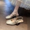 One Word with Square Head Thick Heel Bag Head Sandals Women's New Summer Wear Temperament Cool Slippers