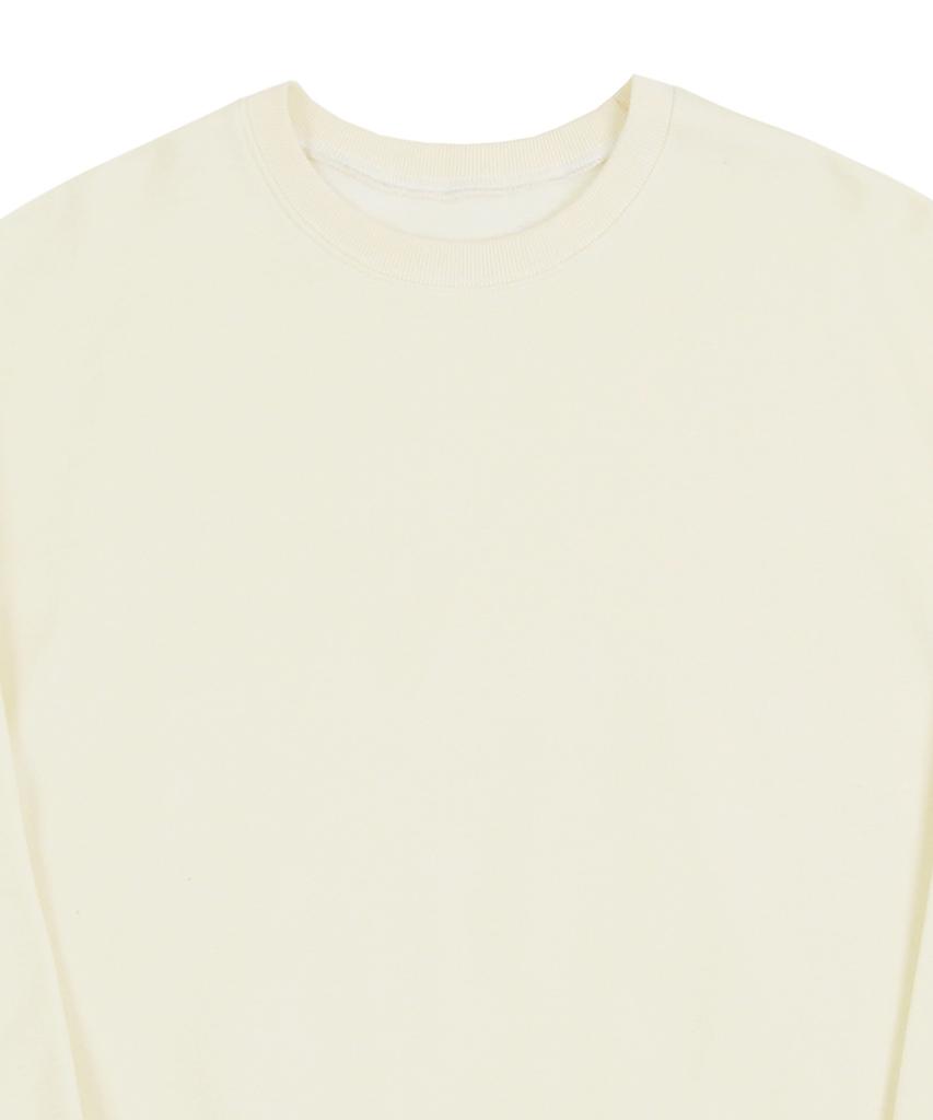 GRAVER [Unisex] Elbow American Flag Smile Heart Sweatshirt_Cream
