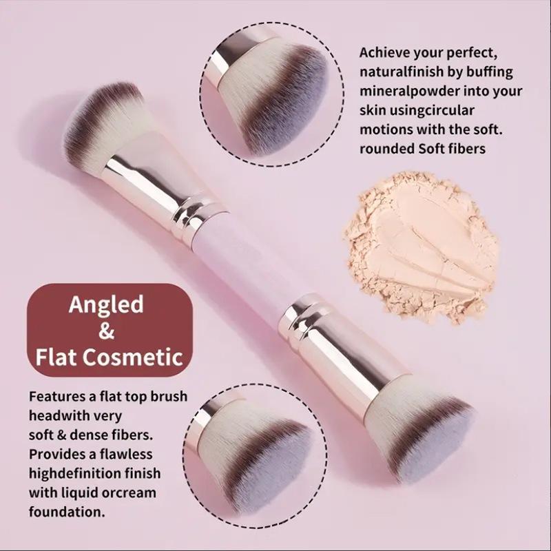 4Pcs Dual Ended Foundation Blush Brush Soft Bristles Professional Cosmetic Loose Powder Concealer Brush Makeup Tools