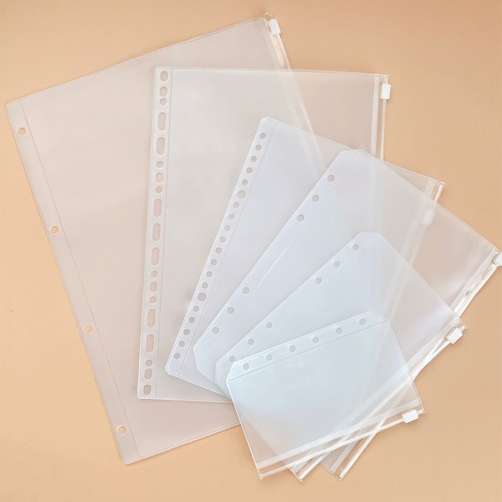 PVC Loose-leaf Notebook Inner Bag Frosted Waterproof Loose-leaf Zipper Bag A4/A5/A6/A7/B5 Binder Storage Pockets School Office