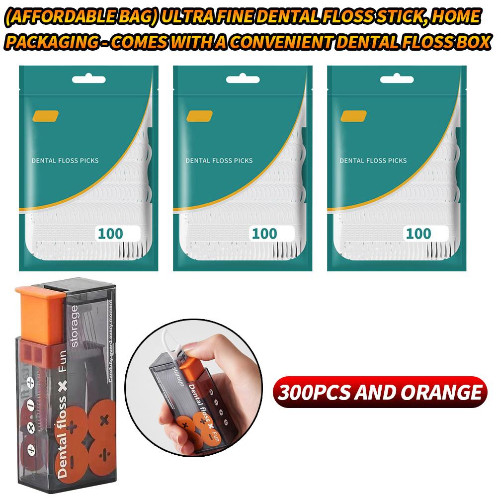 Family Pack Ultra Fine Dental Floss Picks 100/300PCS, Disposable Interdental Cleaners, Reusable Portable Travel Case Included