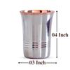 Steel Copper Glass Tumbler Set, Drinkware, Home Restaurant, 250 ML Each, 2 Pieces