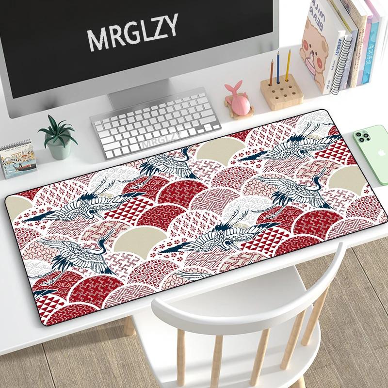Japanese Style Desktop Mat XXL Large Office Keyboard Mouse Mat Art Mouse Pad Carpets Rugs Mouse Gamer Mousepad for Laptop