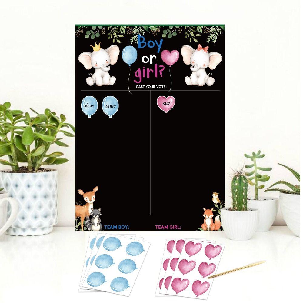 Paper Gender Revealed Voting Game Festive He or She Poster Board Boy or Girl Poster Board Boy Girl