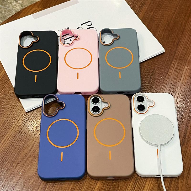 Solid Color For Magsafe Magnetic Wireless Charge Case For iPhone 16 Plus 15 14 13 12 Pro Max Matte Slim PC Shockproof Skin Cover