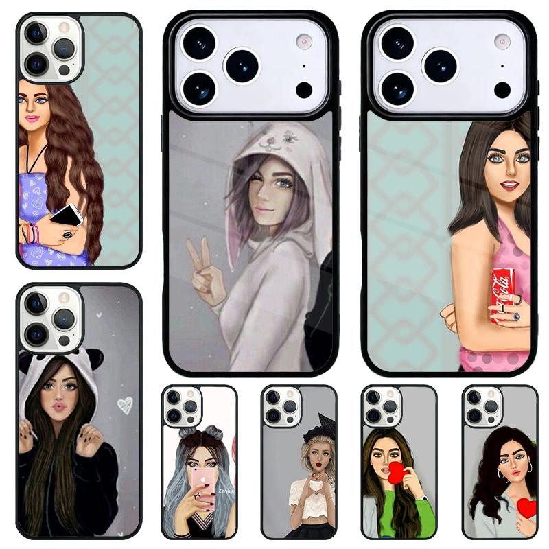 BFF Cute Girl Best Friend Phone Case for iPhone 17 Air 16 15 11 12 14 13 Pro Max Shockproof Cover