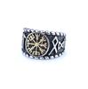 Mythical Viking Compass Ring For Men Norse Rune Finger Ring