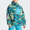 Adidas X Stella McCartney Žakárová fleecová mikina Vzorovaná silná sportovní mikina s kapucí Dámská bunda Zálivově modrá IK9339