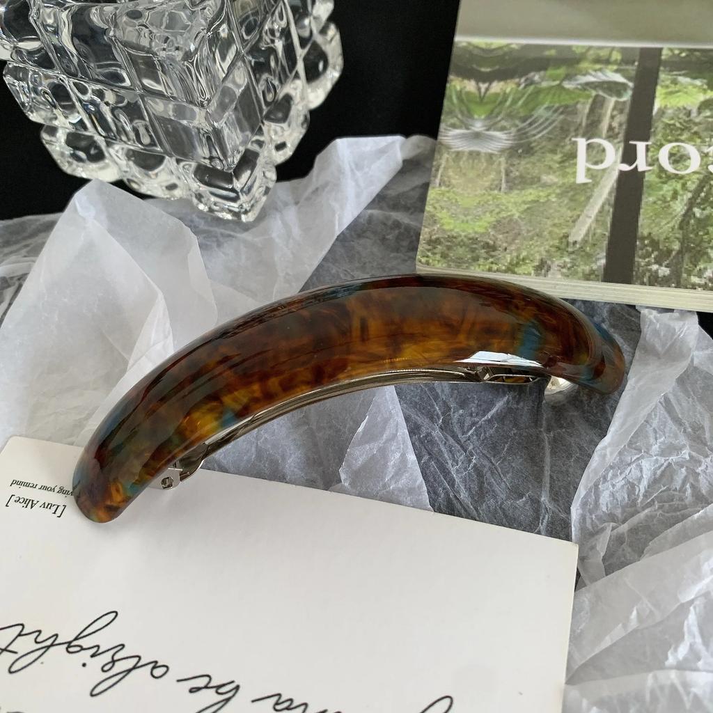 Retro Leopard Hairpins Spring Clip Colorful Acetate Hair Clips Womens Elegant Exquisite Barrettes Lady Fashion Hair Accessories