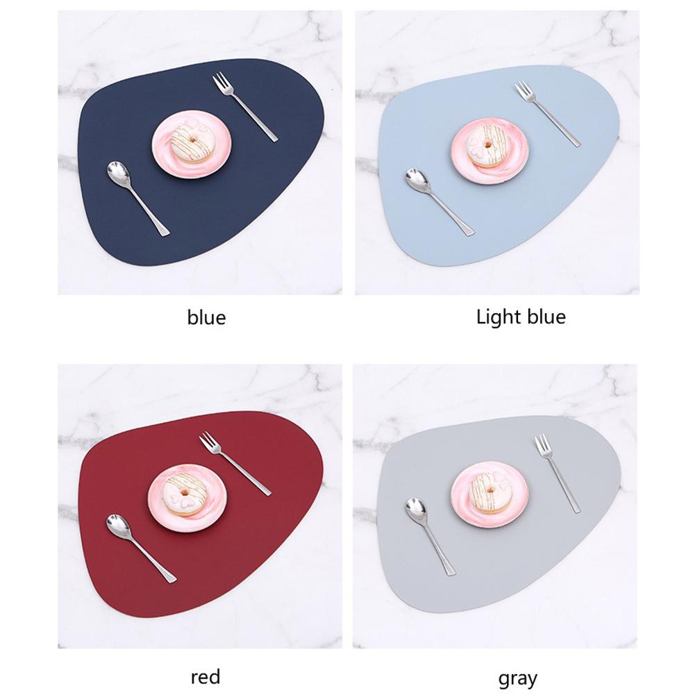 40x30cm Placemats 6pc Oval PU Leather Round Versatile