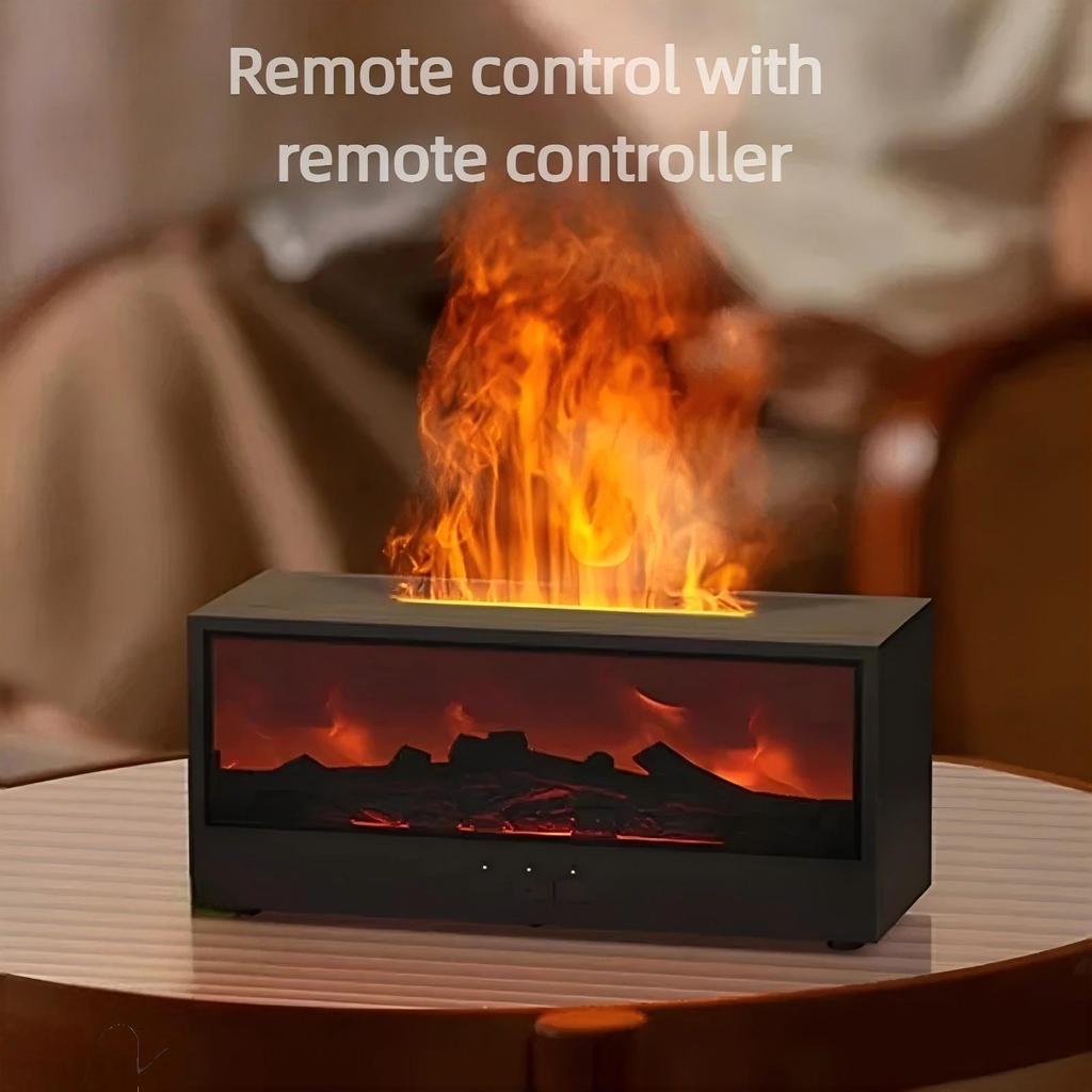 Simulated Diffuser Colorful Night Light Bonfire Flame  Essential Oil Fireplace Diffuser with Timer Remote for Home Creative Gift