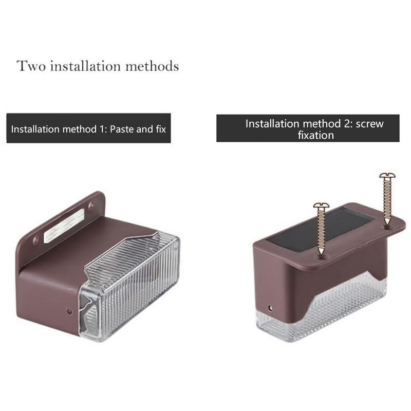 Warm Light Source LED Solar Step Lamp Path Stair Outdoor Garden Lights Waterproof Light Decoration For Patio Stair 4 Pcs