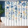 Aquarell Rose Blumig Blatt Duschvorhang, Blume Botanisch Blätter Modern Ästhetisch Kunst Badezimmer Dekor, Polyester Stoff Bad