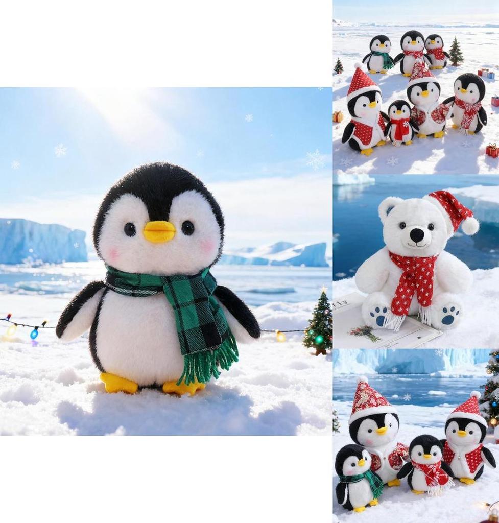 Weihnachten Pinguin Plüschtier Mit Pp-Baumwollfüllung Für Feiertagsgeschenke