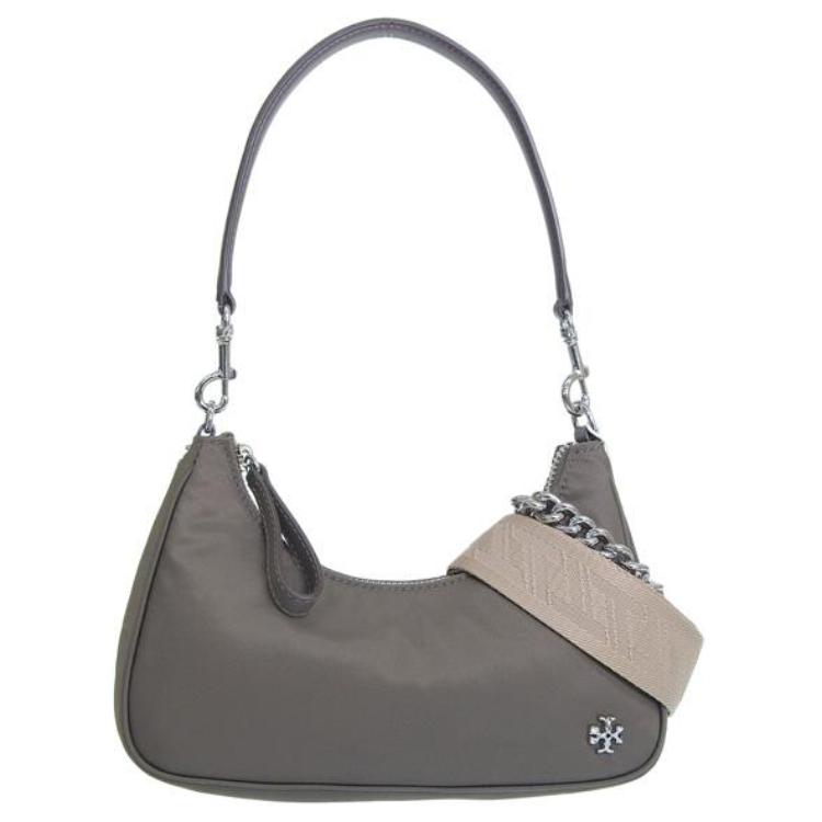 Tory Burch Women's Silver/Black Mercer Nylon Shoulder Bag Shoulder Bag 88885-020