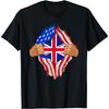 British Blood Inside UK Flag Rip Reveal Graphic Cotton T Shirt for Men