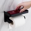 Stainless Steel Toilet Paper Holder with Phone Shelf, Punch-Free Installation for Home and Public Restrooms