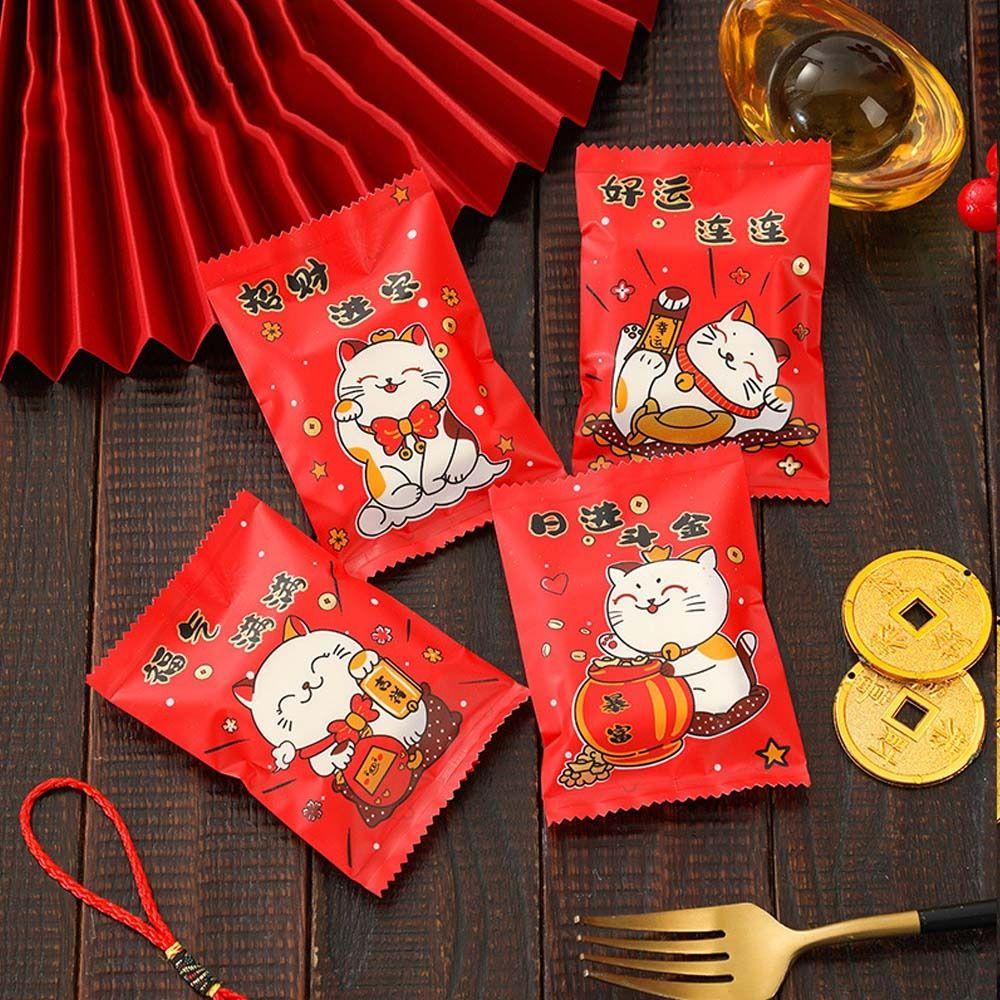 100pcs Handmade Snowflake Crisp Packaging Bag Transparent New Year Sealing Bag Snack