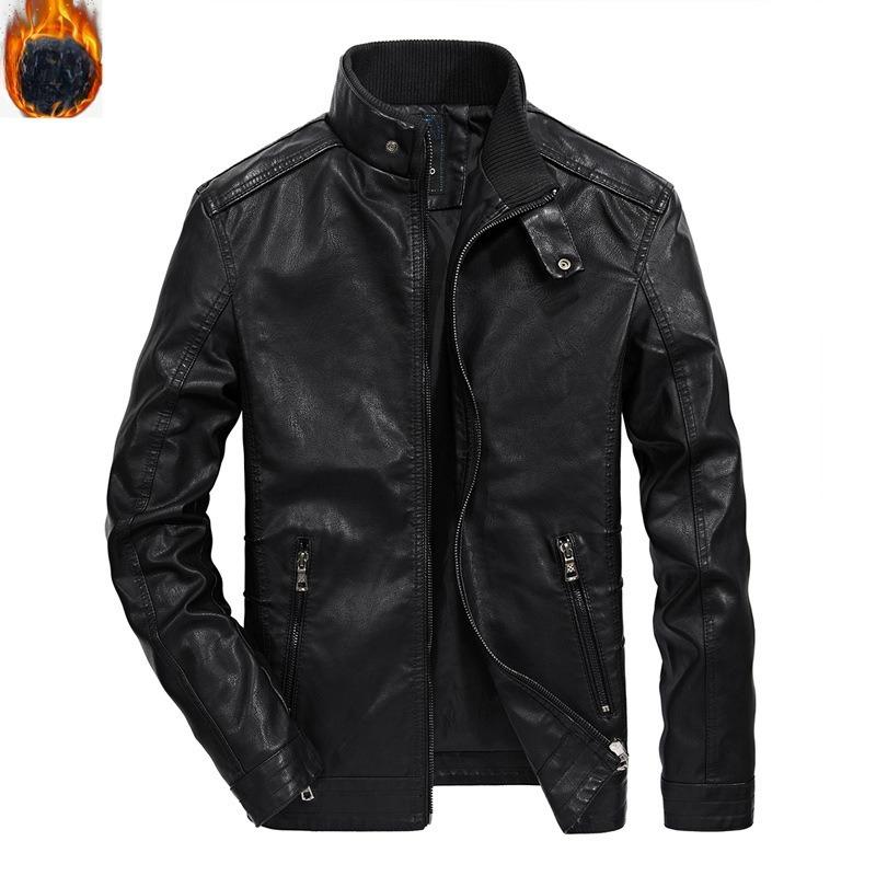 

Мужская осенне-зимняя новая мужская куртка из искусственной кожи с коротким воротником-стойкой, молодежная мотоциклетная кожаная куртка 3XL