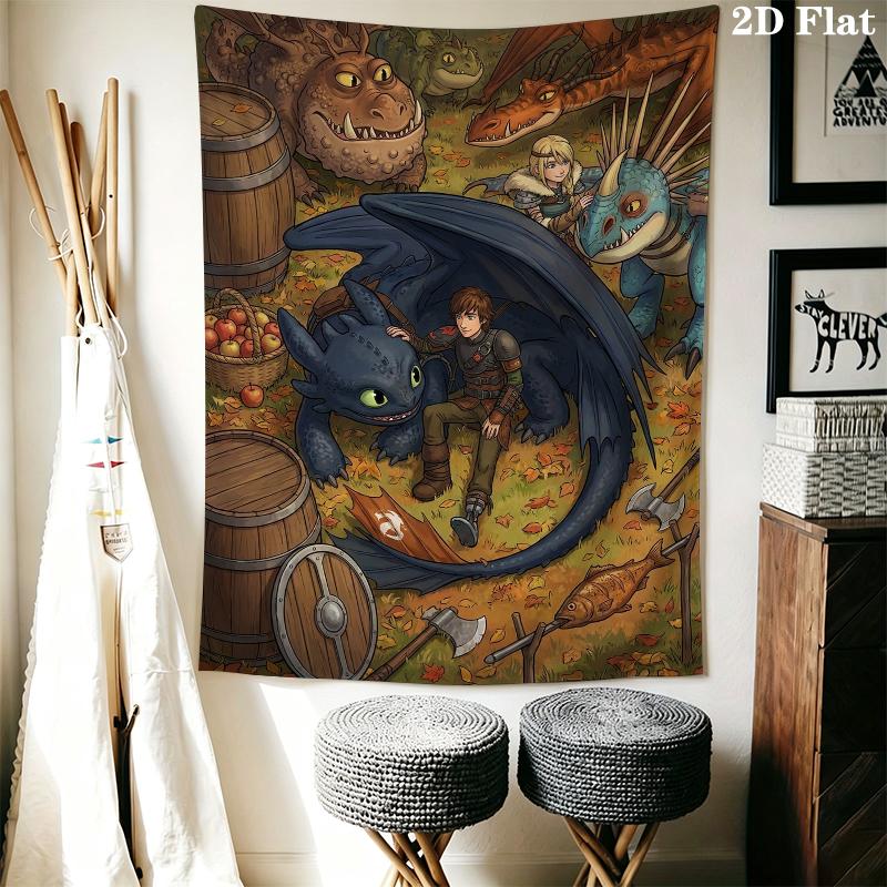 Come Allenare un Drago Arazzo da Parete Appeso Estetico Coperta in Tessuto Stampato Arazzi Decorativi per Camera da Letto Soggiorno Arredamento per la Casa