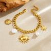 Stainless Steel Moon Sun Splicing Flower Star Bracelet Women Jewelry Accessory