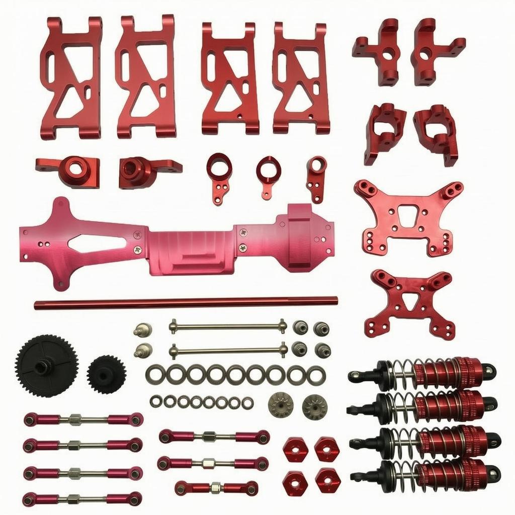 Metal Kit Aluminum Alloy RC Car Upgrade Machined Red