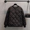 Autumn Winter Single Breasted Coat Women  Fashion Solid Warm Quilted Jacket Long Sleeve O Neck Coats Lady Casual Outfit Wear