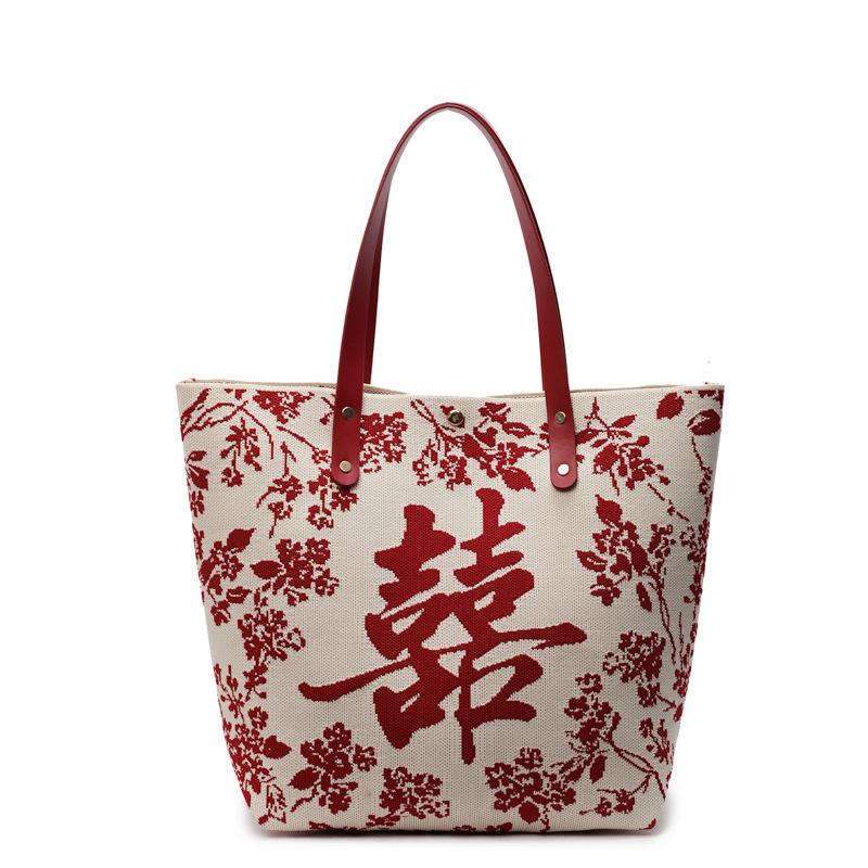 

Китайский национальный стиль вышитая текстура большой емкости сумка-тоут женская трендовая повседневная сумка через плечо