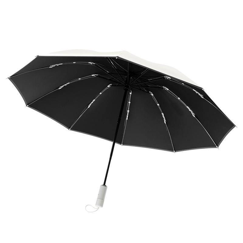 Umbrella automatic umbrella sunny and rainy parasol female enlarged thickened and reinforced rainproof folding umbrella large double umbrella