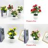 Romantic Rose Bonsai Artificial Plant For Valentines Day Gift And Indoor Decoration With Durable Material