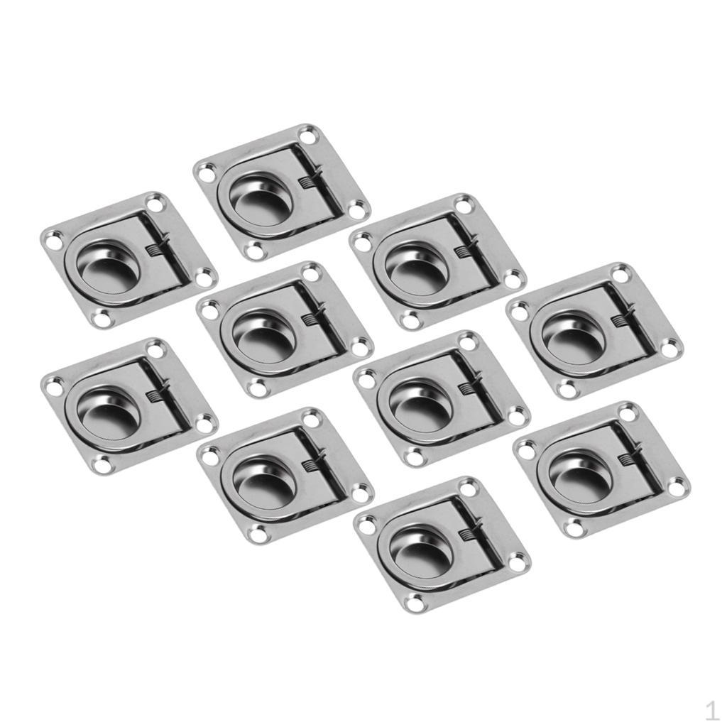 

10x Marine Boat Deck Hatch Flush Pull - Stainless Steel 43x 36mm