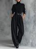 Women's Spring/Autumn New Solid Color Long Sleeve Base Layer Set with Pants