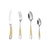 Cross 304 Stainless Steel Star Diamond Tableware Set: Steak Knife, Fork, Spoon, and Teaspoon for Home and Hotel Use