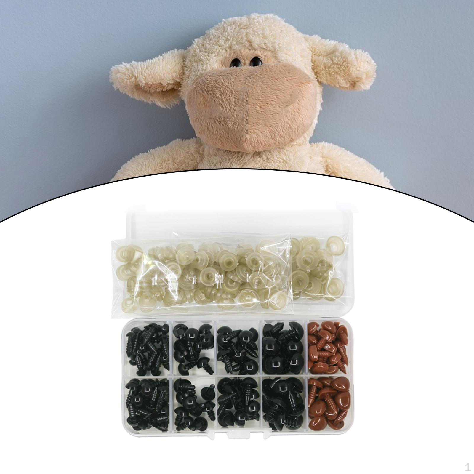 Набор из 135 кукольных глаз и носов для поделок ручной работы розовый — фото 12