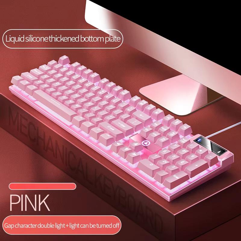 RGB Backlit Mechanical Feel Waterproof Wired Gaming Keyboard Full-Size Ergonomic Gamer Keyboard For PC Computer Laptop Tablet