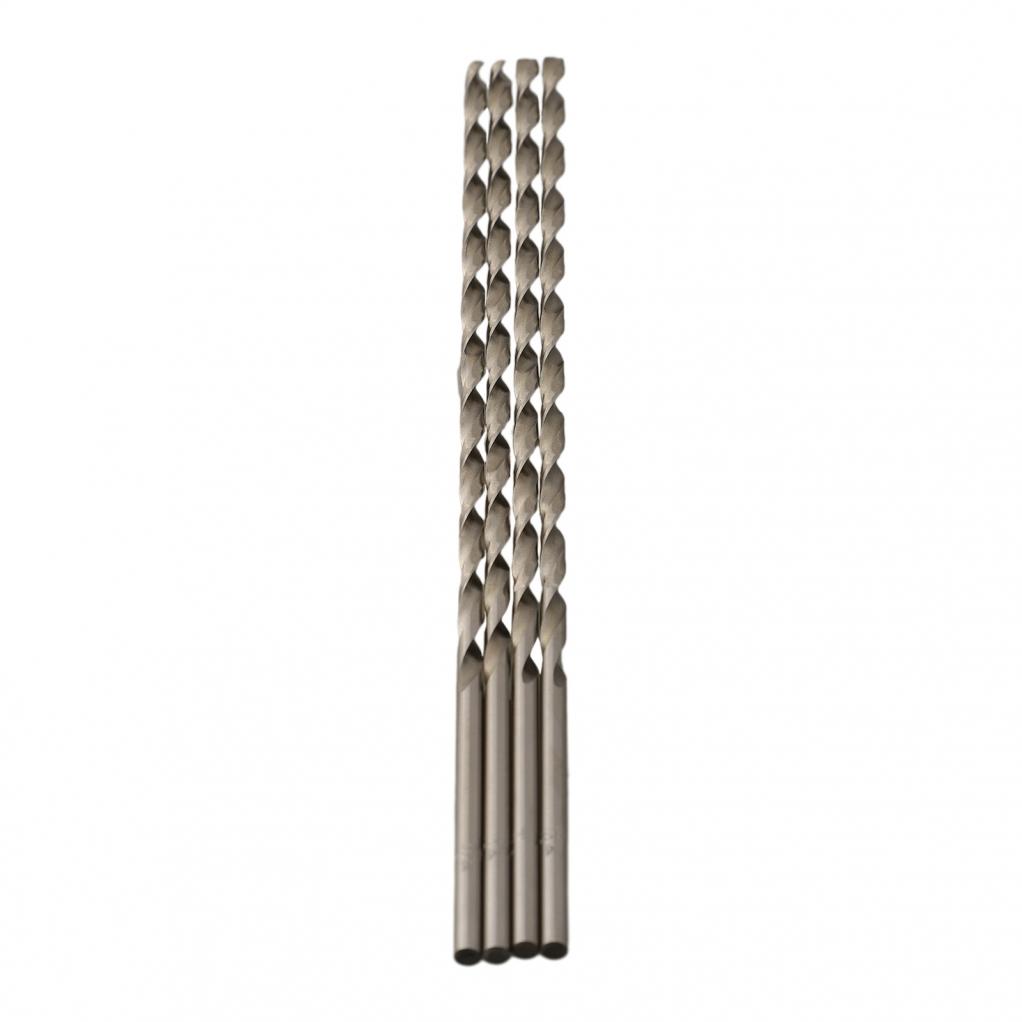 200mm Long High Speed Steel Drill Bits Set of 4 for Metal Drilling
