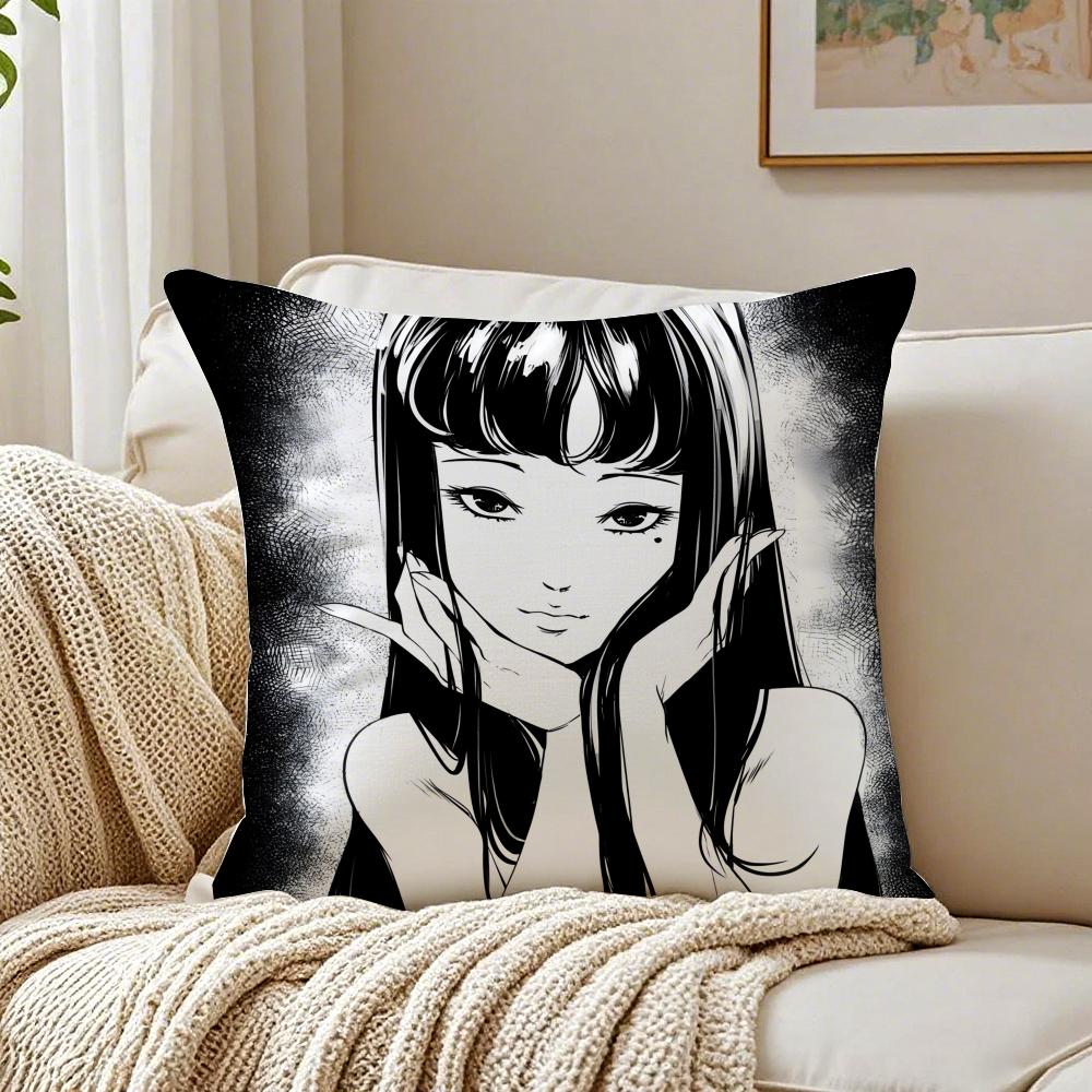 Creepy Japanese Manga TTomie Cushion Cover Pillowcase Antidustmite living Room Sofa Decor Cushion Room