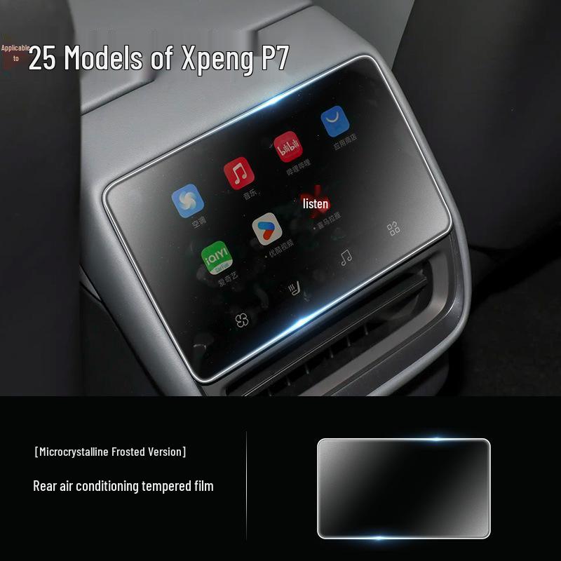 Tempered Glass Screen Protector for 25 Xiaopeng P7 Models - Central Control Navigation Film for Interior Modification