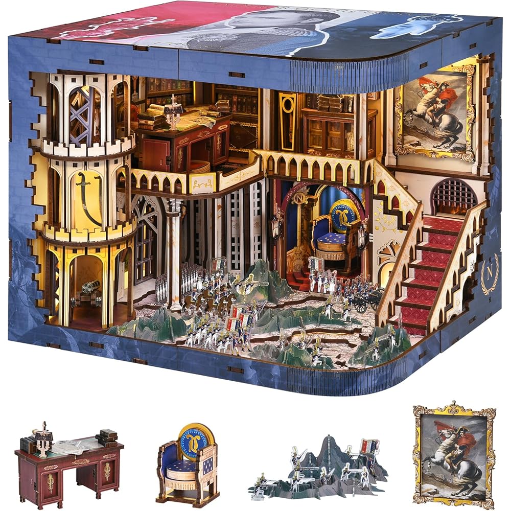 

MiniCity DIY Book Nook Kit with LED Light - Dollhouse Miniature House Kit for Beginners and Teens