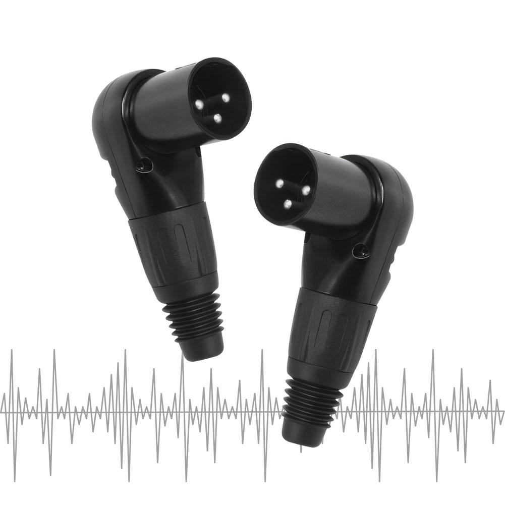 3Pin Male Female Micphone Plug Audio Cable Connector Right Angle 90 Degree Audio Wire Connector for Speaker System Radio Station