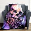1PC Skull Flowers Print Blanket, Soft Throw Blanket - Warm & Cozy for Couch, Bed, Office, and Travel yy250912173