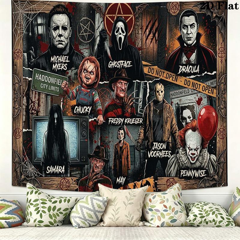 Horrorfilm Serie Wandkleed Esthetisch Wandkleed Bedrukt Stof Deken Decoratieve Wandkleden voor Slaapkamer Woonkamer Huisdecoratie