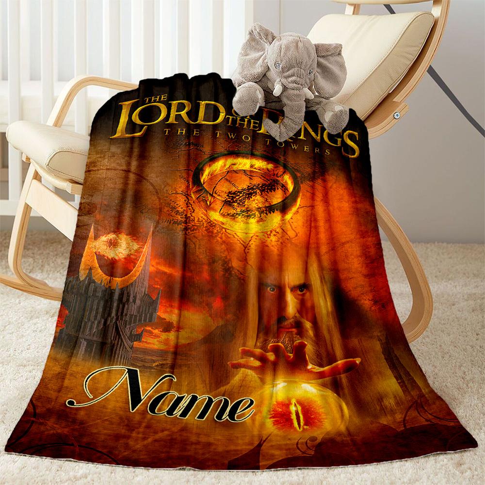 Lord Rings: Two Towers Customize Text Blanket Lightweight Customizable Blanket Warmthful Decor Great for Sofa Office Chair Home Decor Livingroom