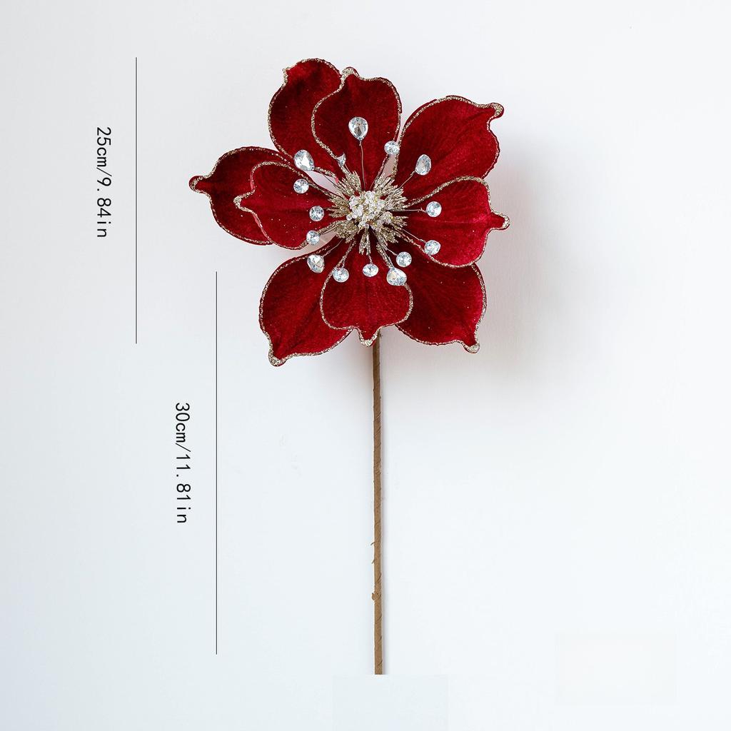 1PC Magnolia Christmas tree decoration flower party gathering festival home atmosphere flower arrangement ornaments high-end Christmas decoration